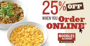 Noodles And Company Coupon 25% Discount